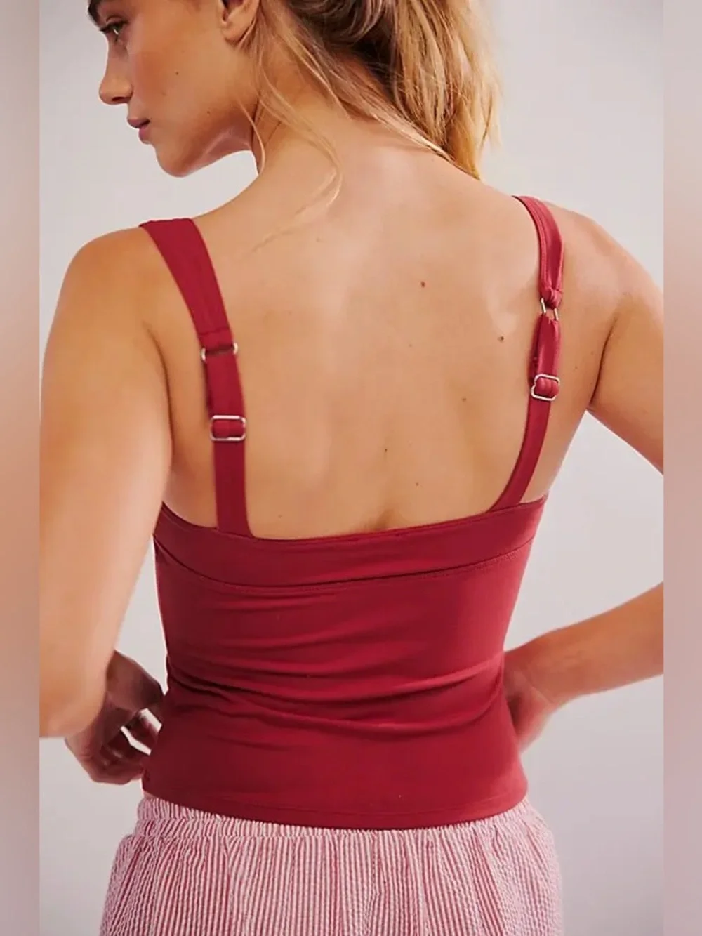 Free People Intimately Iconic Red Cami Top Sz Large NWT
